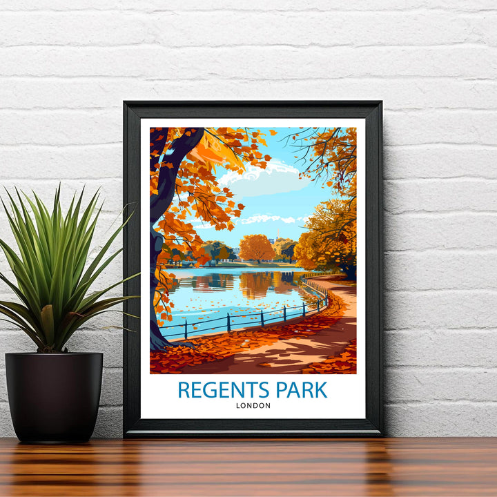 Regent's Park London Travel Poster