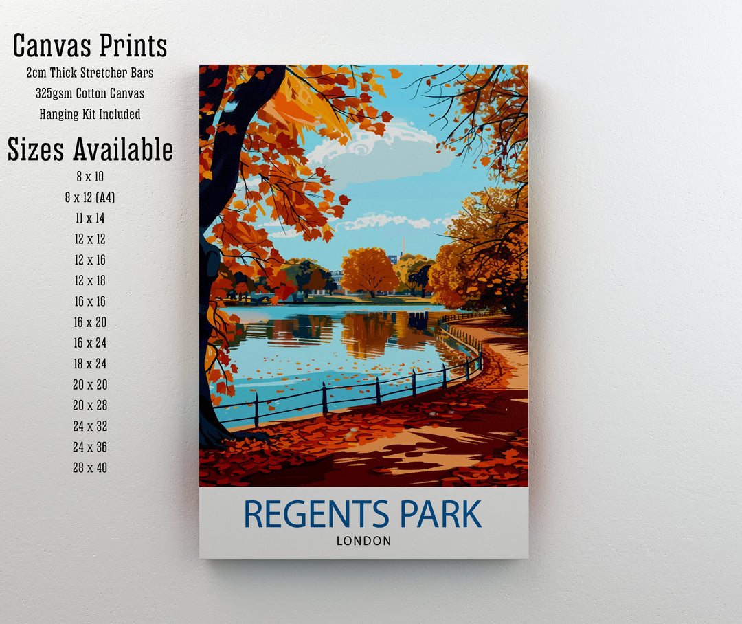 Regent's Park London Travel Poster