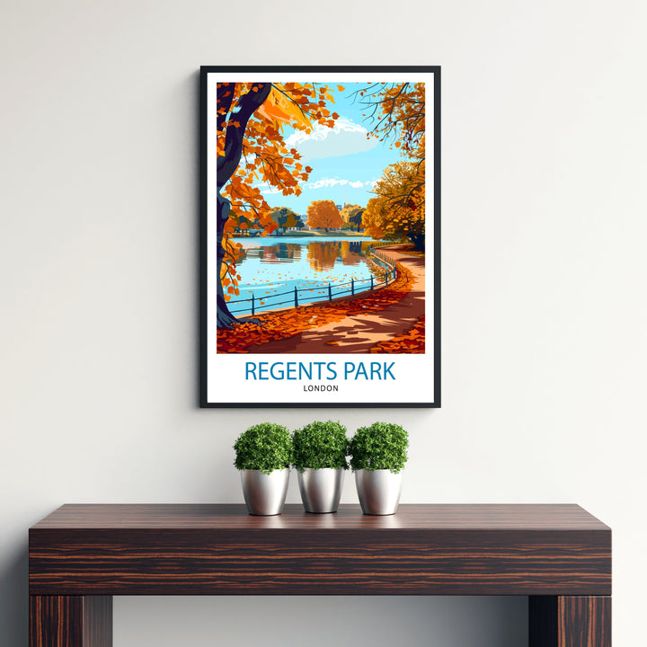 Regent's Park London Travel Poster