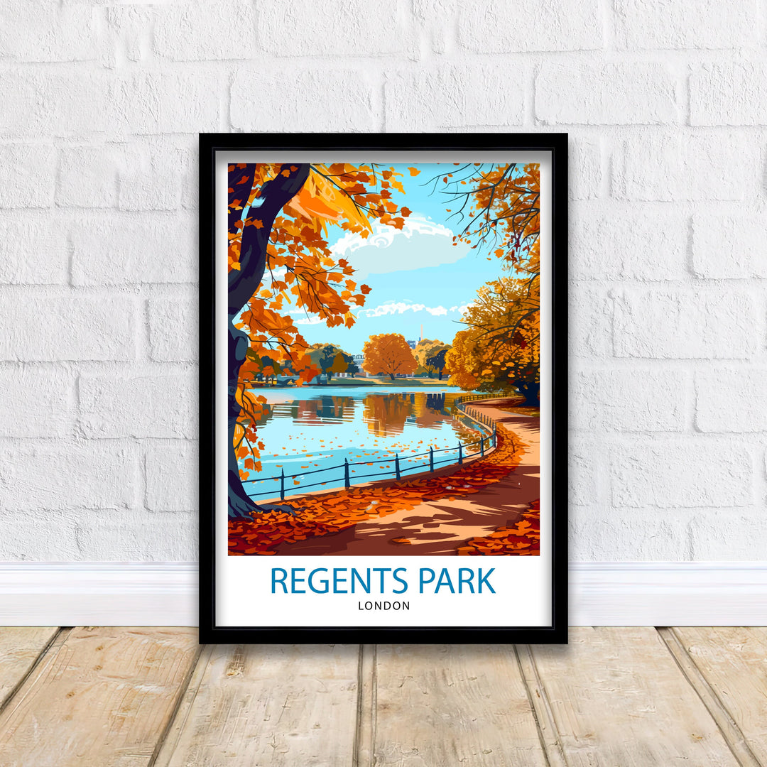 Regent's Park London Travel Poster