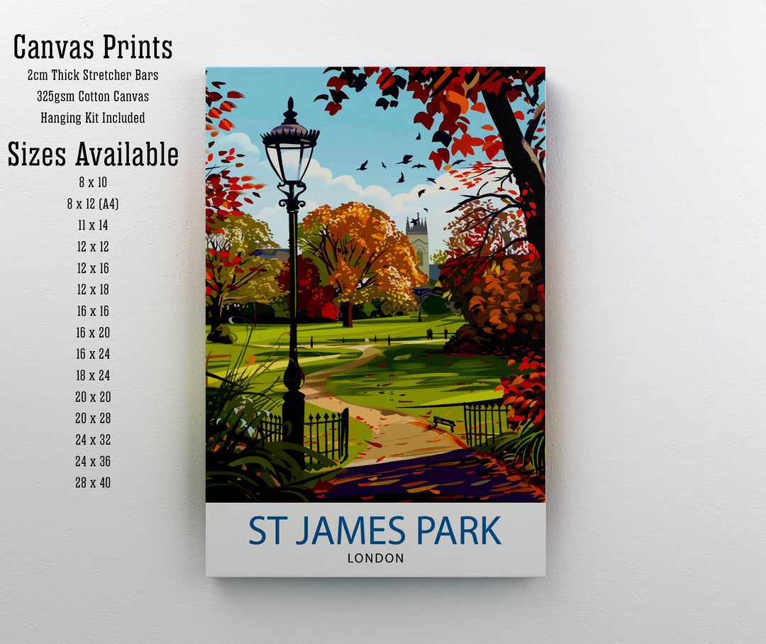 St James's Park London Travel Print Wall Decor Wall Art St James's Park Wall Hanging Home Décor St James's Park Gift Art Lovers UK