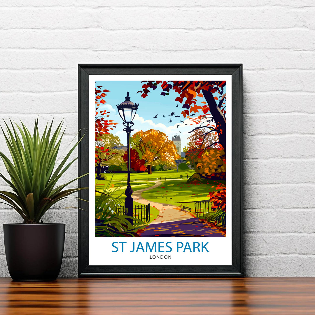 St James's Park London Travel Print Wall Decor Wall Art St James's Park Wall Hanging Home Décor St James's Park Gift Art Lovers UK