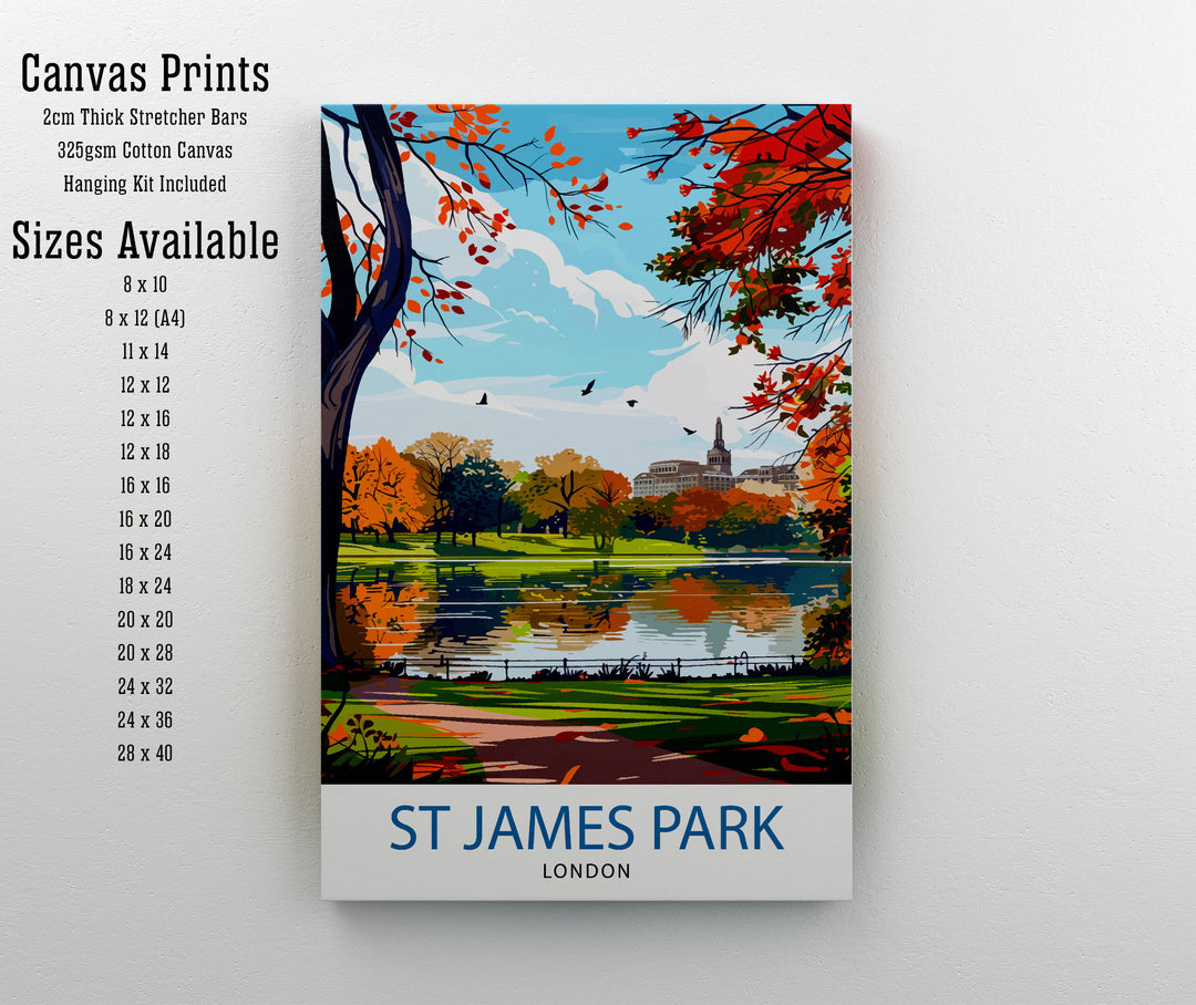 St James's Park London Travel Print Wall Decor Wall Art St James's Park Wall Hanging Home Décor St James's Park Gift Art Lovers UK