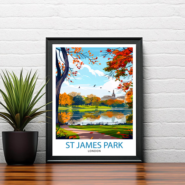 St James's Park London Travel Print Wall Decor Wall Art St James's Park Wall Hanging Home Décor St James's Park Gift Art Lovers UK