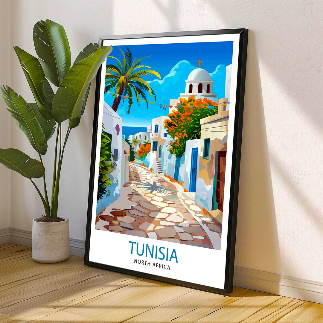 Tunisia Travel Print Wall Decor Wall Art Tunisia Wall Hanging Home Décor Tunisia Gift Art Lovers North Africa Art Lover Gift Print Art