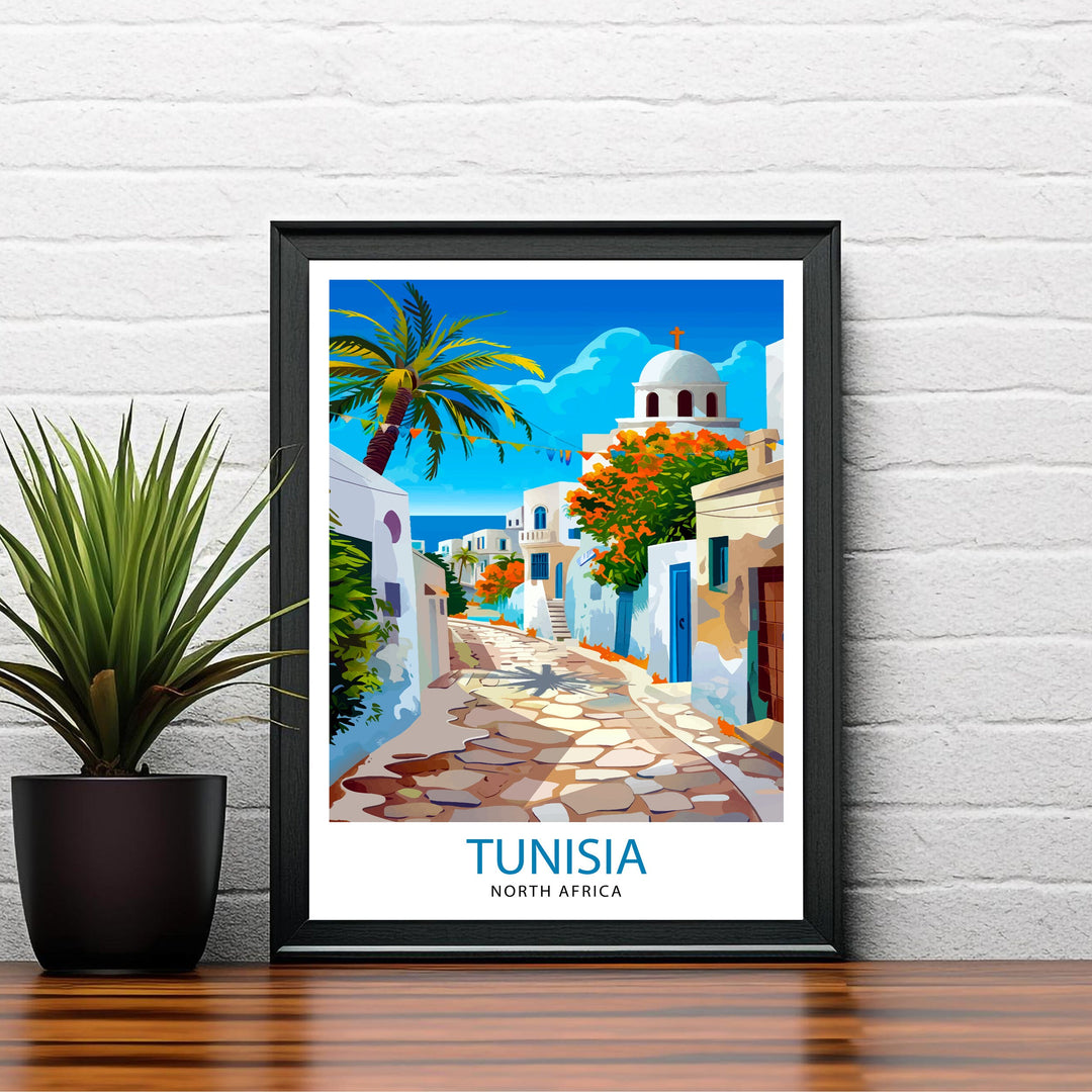 Tunisia Travel Print Wall Decor Wall Art Tunisia Wall Hanging Home Décor Tunisia Gift Art Lovers North Africa Art Lover Gift Print Art