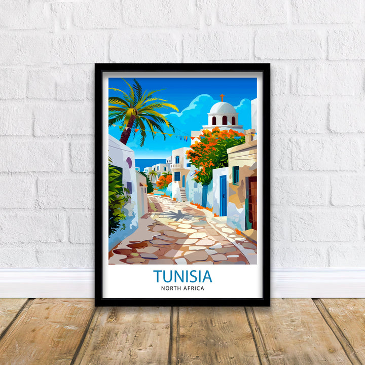 Tunisia Travel Print Wall Decor Wall Art Tunisia Wall Hanging Home Décor Tunisia Gift Art Lovers North Africa Art Lover Gift Print Art