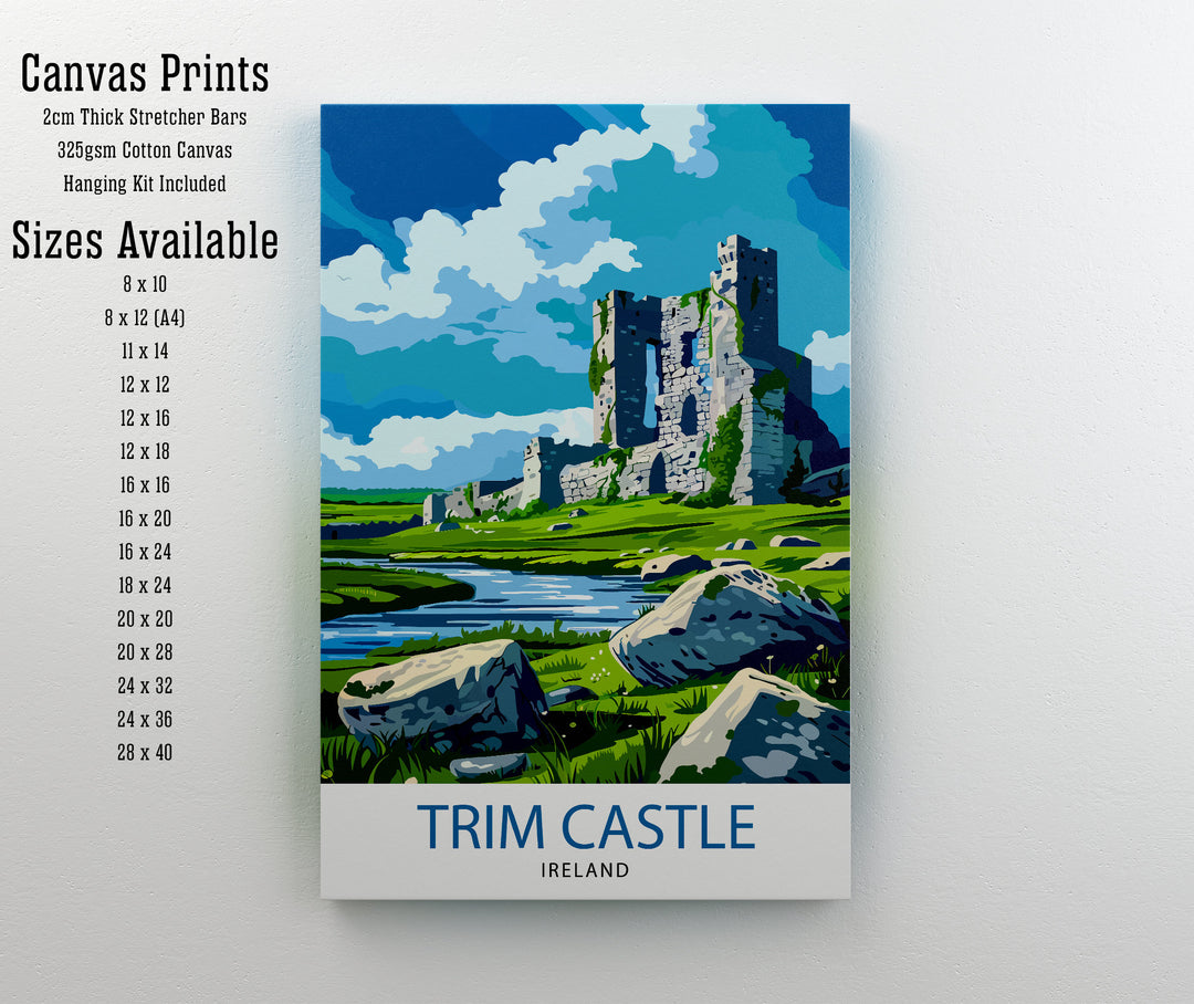 Trim Castle Ireland Travel Print Wall Decor Wall Art Trim Castle Wall Hanging Home Décor Trim Castle Gift Art Lovers Ireland Art Lover