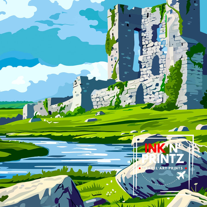 Trim Castle Ireland Travel Poster