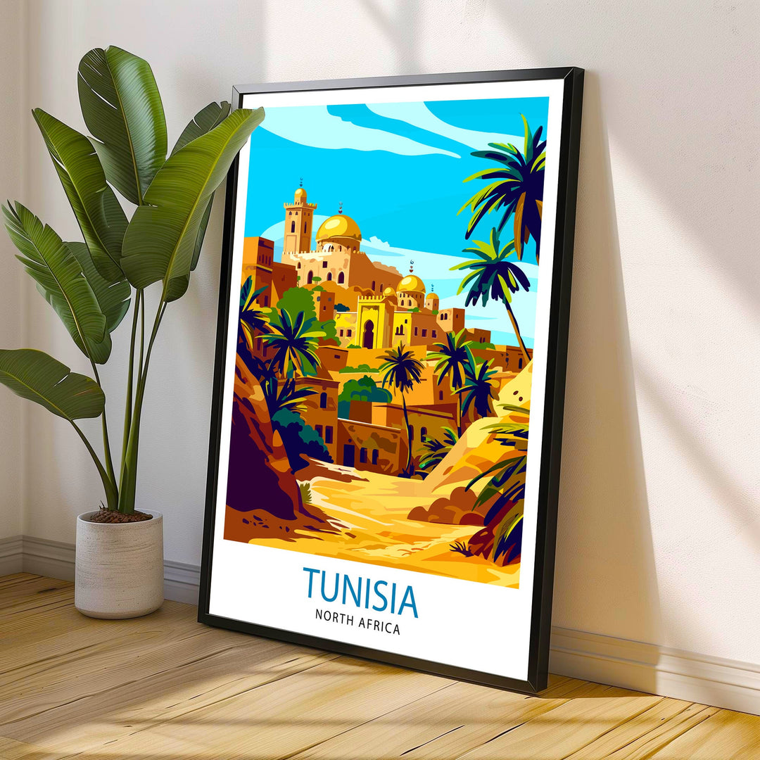 Tunisia Travel Print Wall Decor Wall Art Tunisia Wall Hanging Home Décor Tunisia Gift Art Lovers North Africa Art Lover Gift Print Art