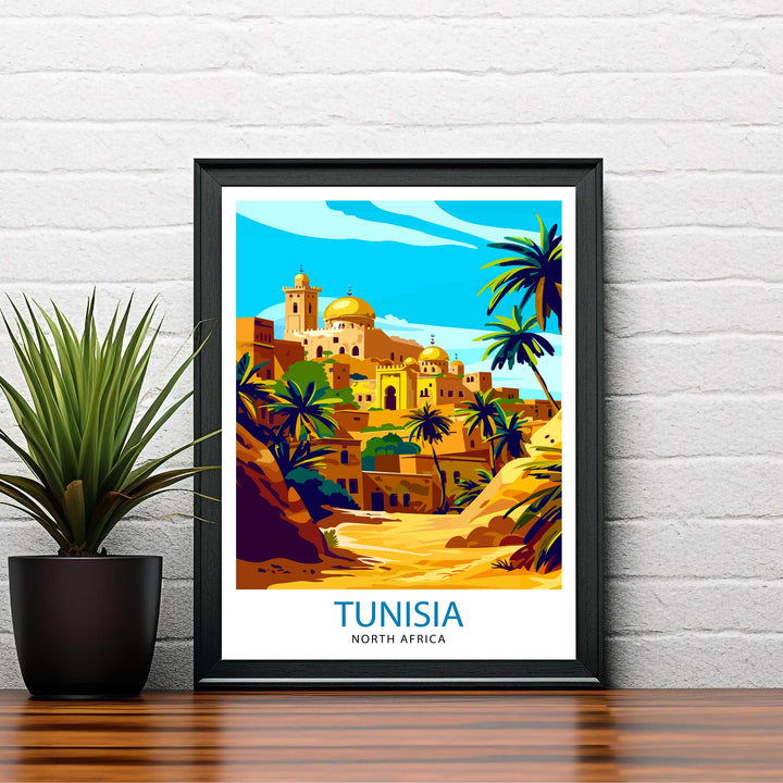 Tunisia Travel Print Wall Decor Wall Art Tunisia Wall Hanging Home Décor Tunisia Gift Art Lovers North Africa Art Lover Gift Print Art