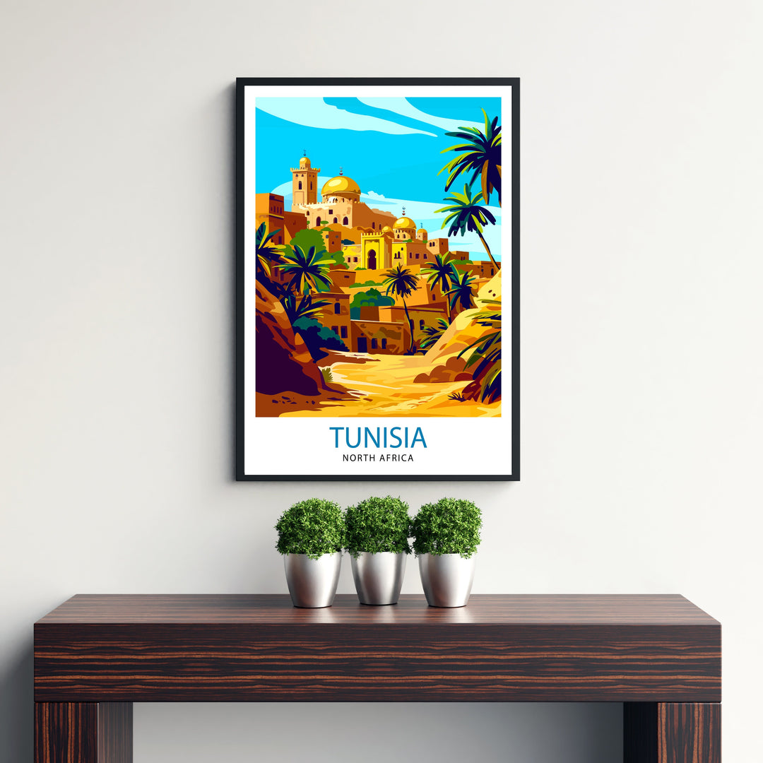 Tunisia Travel Print Wall Decor Wall Art Tunisia Wall Hanging Home Décor Tunisia Gift Art Lovers North Africa Art Lover Gift Print Art