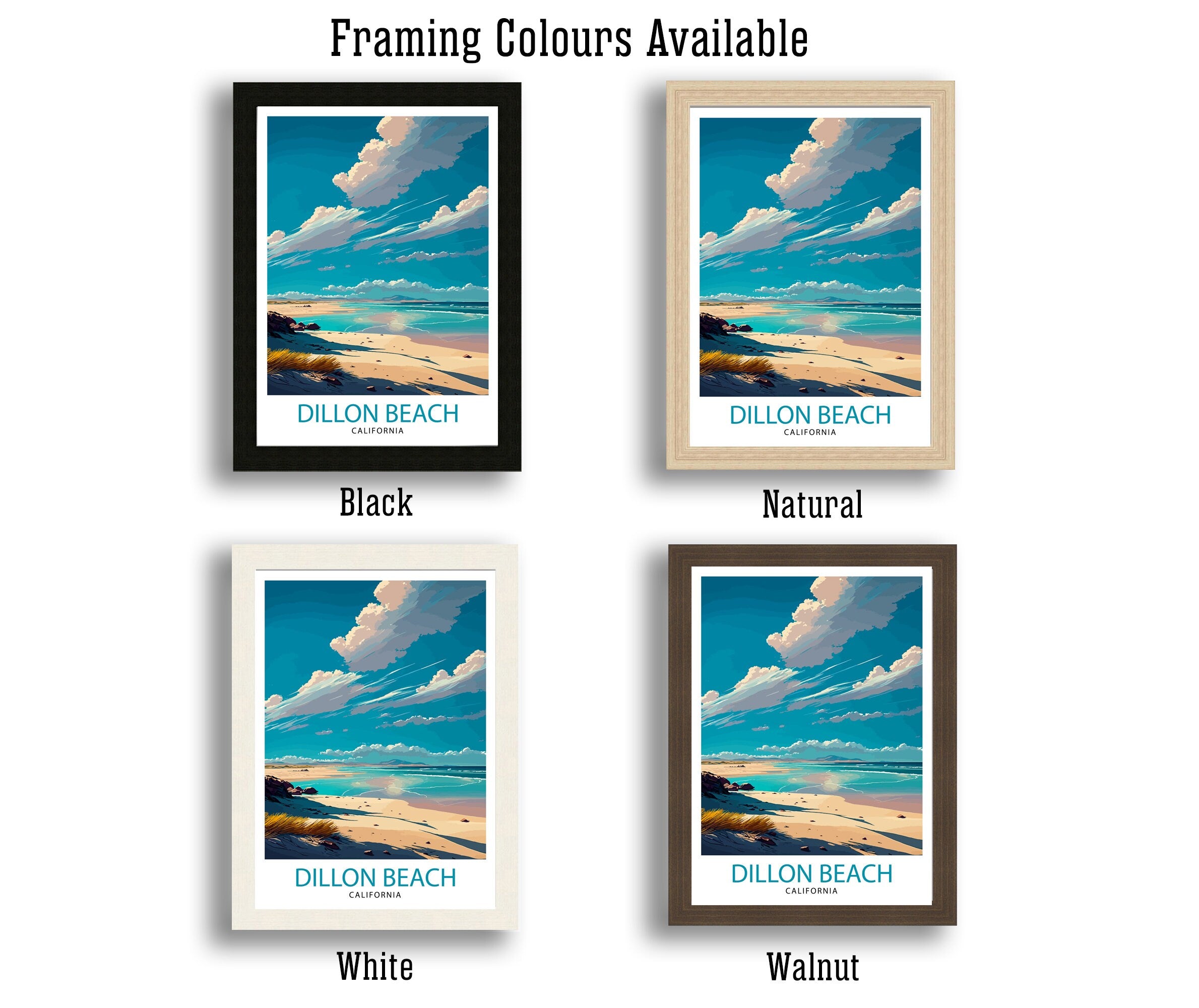 Dillon Beach California Travel Print, Coastal Wall Art