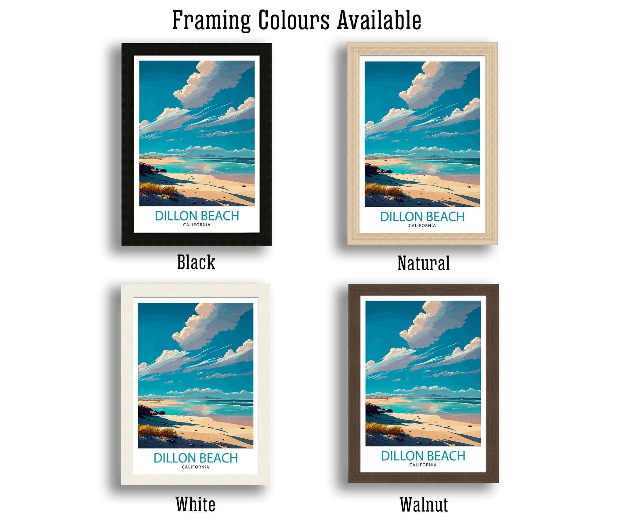 Dillon Beach California Travel Print, Coastal Wall Art
