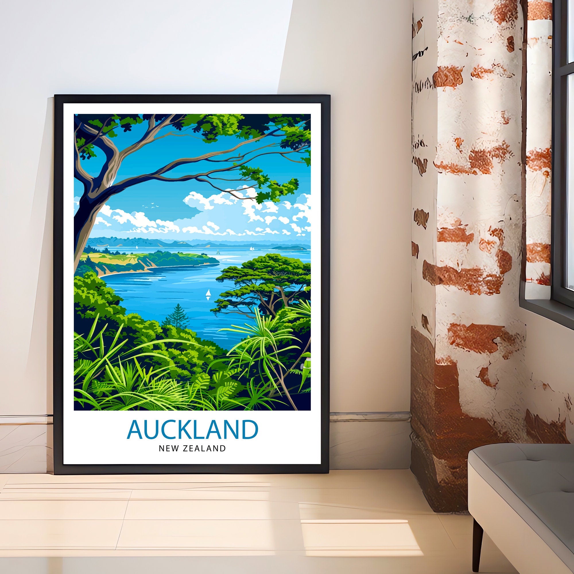 Auckland New Zealand Travel Print Wall Decor Wall Art Auckland Wall Hanging Home Décor Auckland Gift Art Lovers New Zealand