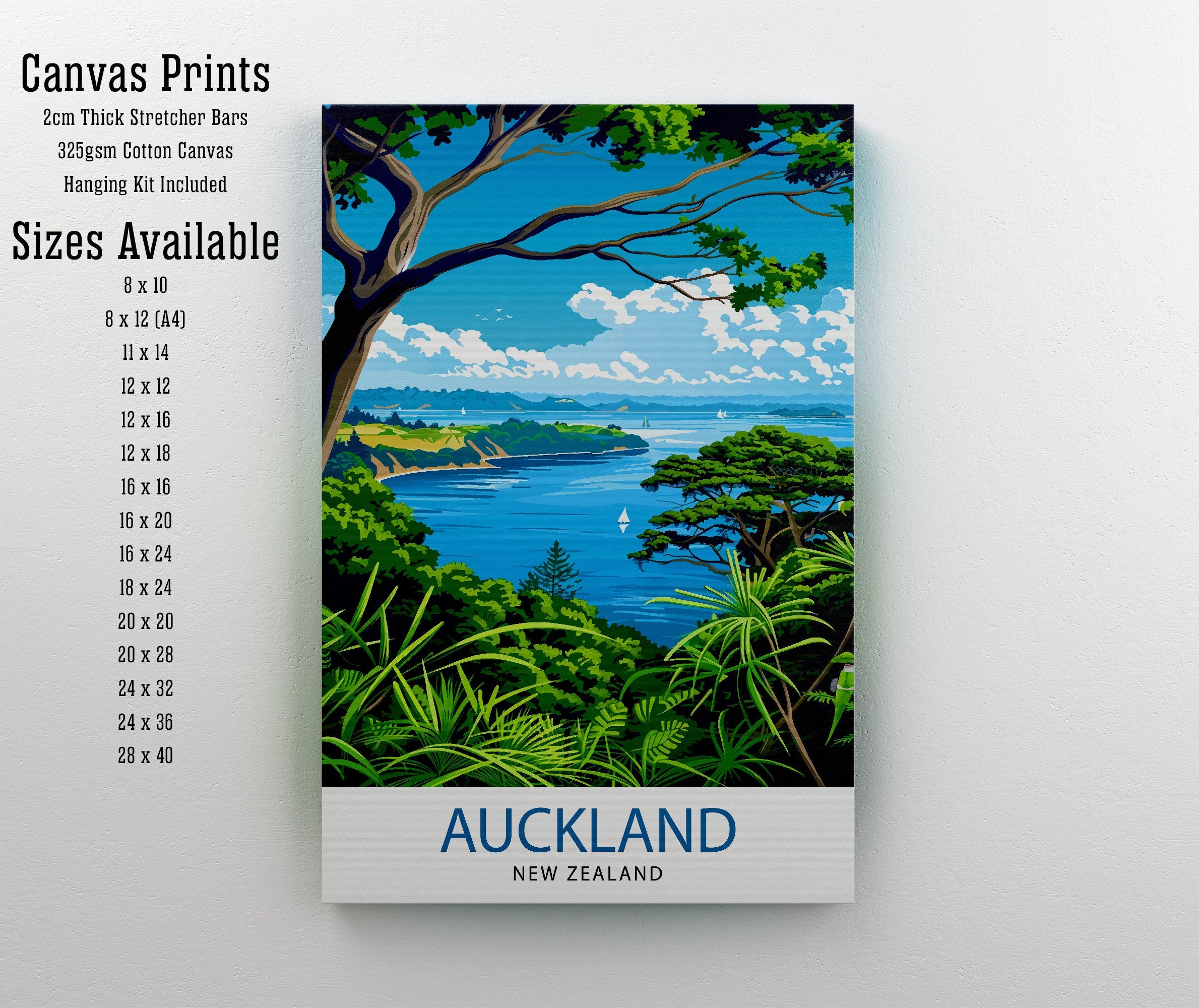 Auckland New Zealand Travel Print Wall Decor Wall Art Auckland Wall Hanging Home Décor Auckland Gift Art Lovers New Zealand