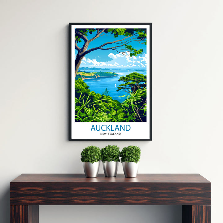 Auckland New Zealand Travel Poster