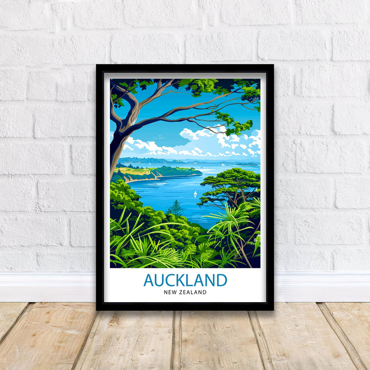 Auckland New Zealand Travel Poster