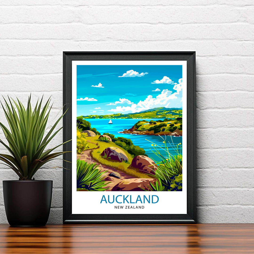 Auckland New Zealand Travel Poster