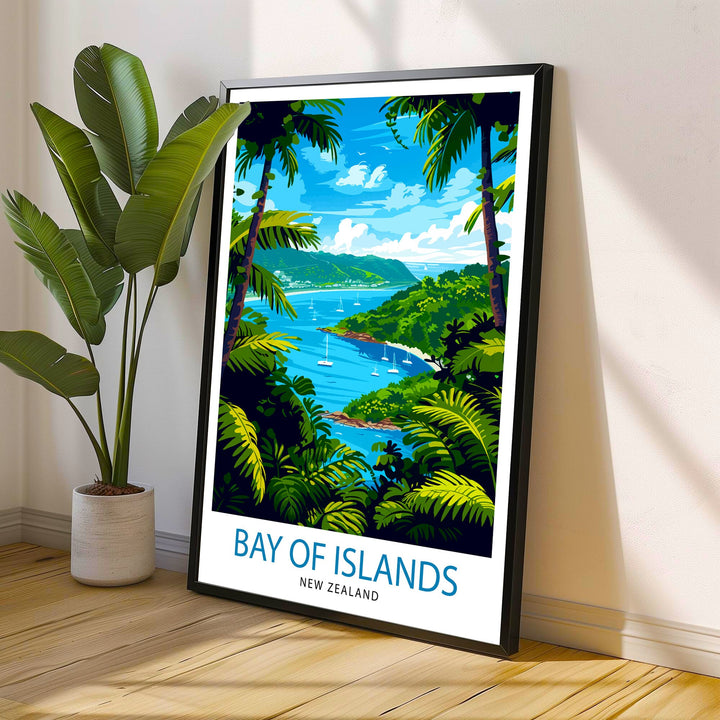 Bay of Islands New Zealand Travel Poster