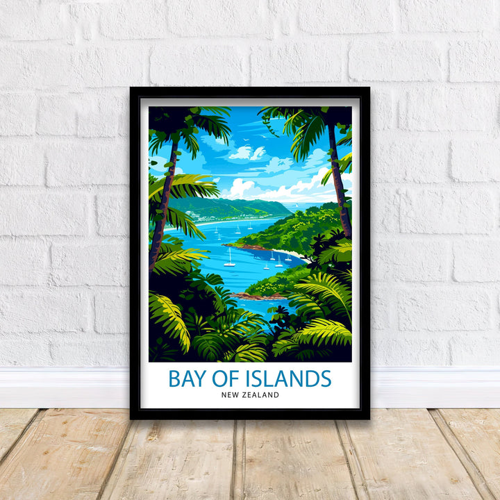 Bay of Islands New Zealand Travel Poster