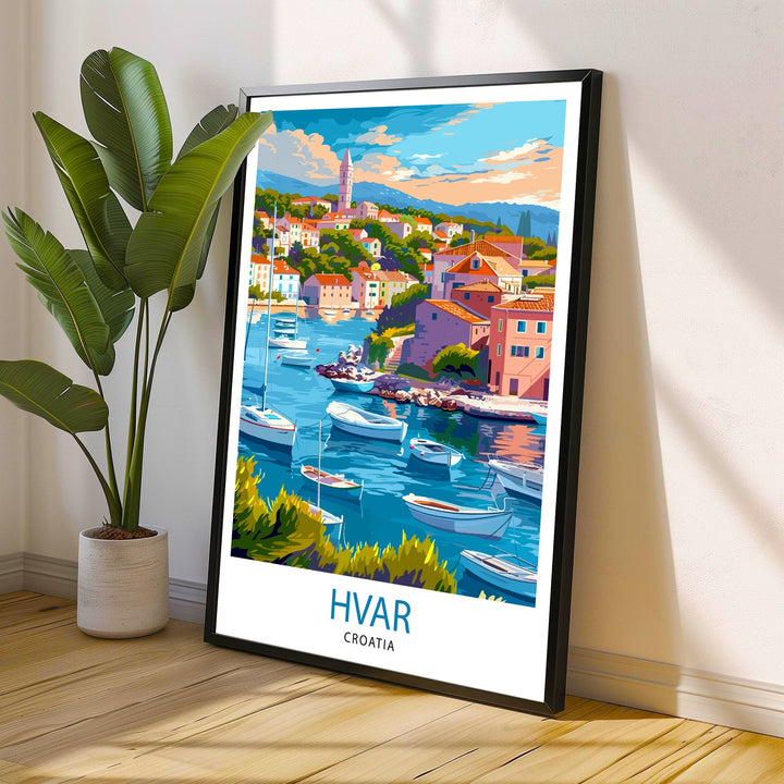 Hvar Croatia Travel Print Wall Decor Wall Art Hvar Wall Hanging Home Décor Hvar Gift Art Lovers Croatia Art Lover Gift Print Art