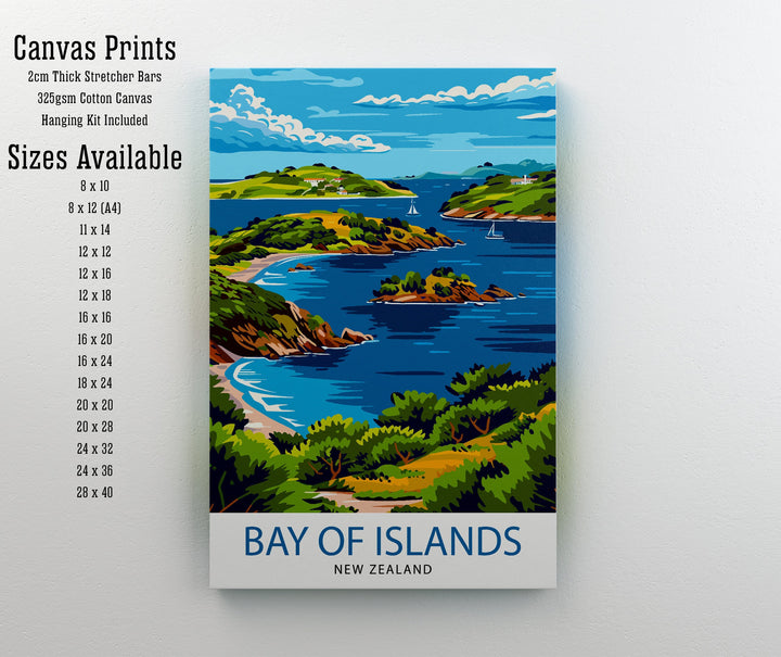 Bay of Islands New Zealand Travel Poster