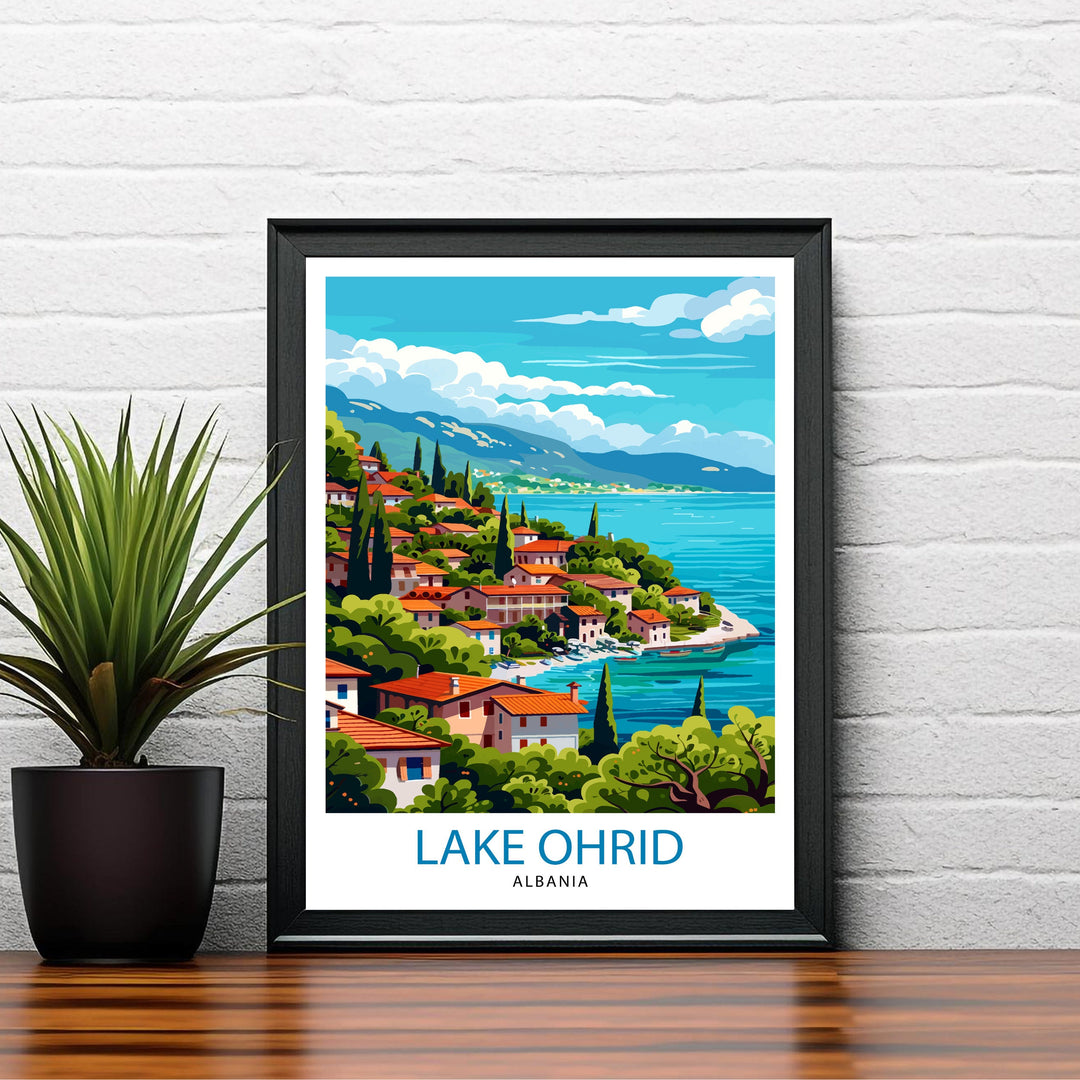 Lake Ohrid North Macedonia Travel Print Wall Decor Wall Art Lake Ohrid Wall Hanging Home Décor Lake Ohrid Gift Art Lovers North Macedonia