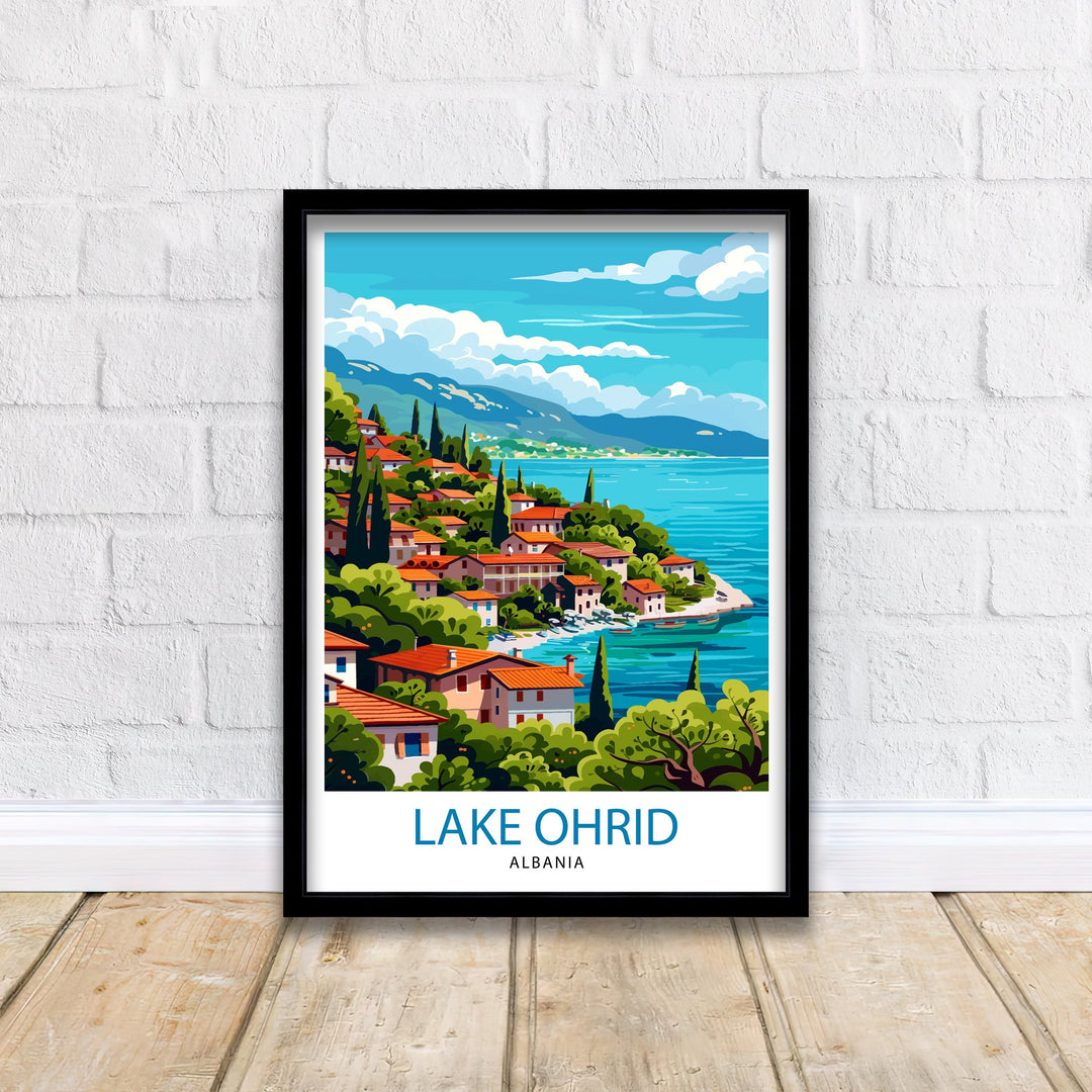 Lake Ohrid North Macedonia Travel Print Wall Decor Wall Art Lake Ohrid Wall Hanging Home Décor Lake Ohrid Gift Art Lovers North Macedonia