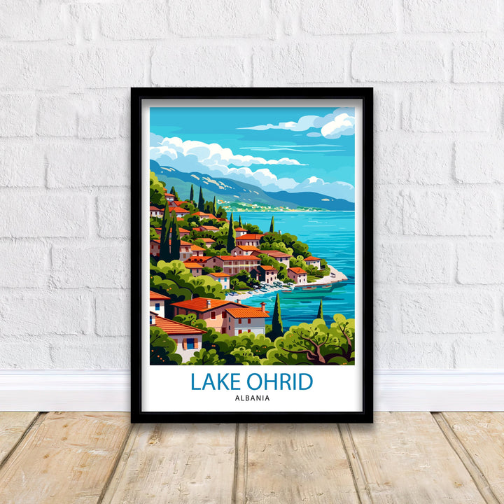 Lake Ohrid North Macedonia Travel Print Wall Decor Wall Art Lake Ohrid Wall Hanging Home Décor Lake Ohrid Gift Art Lovers North Macedonia