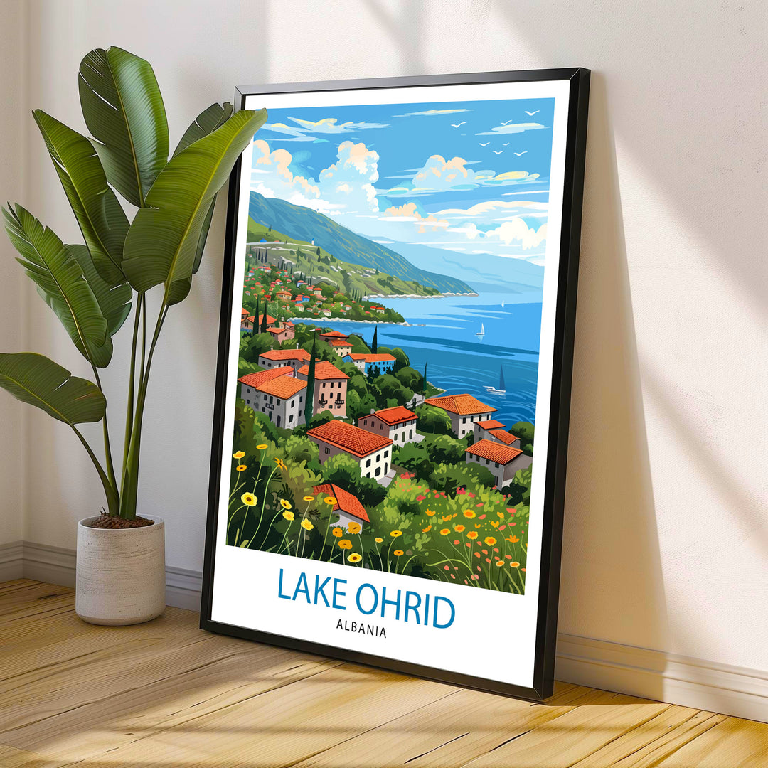 Lake Ohrid North Macedonia Travel Print Wall Decor Wall Art Lake Ohrid Wall Hanging Home Décor Lake Ohrid Gift Art Lovers North Macedonia