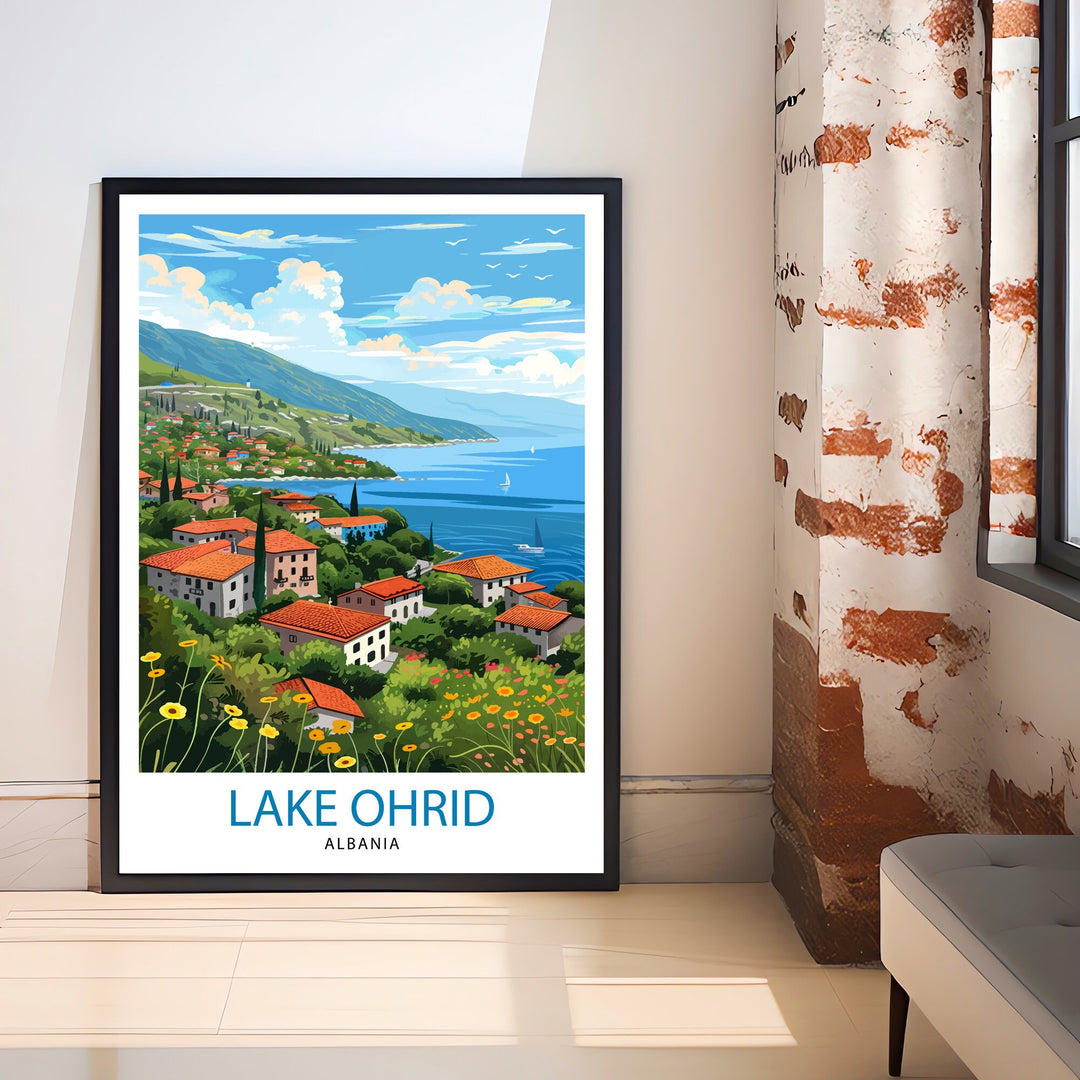 Lake Ohrid North Macedonia Travel Print Wall Decor Wall Art Lake Ohrid Wall Hanging Home Décor Lake Ohrid Gift Art Lovers North Macedonia