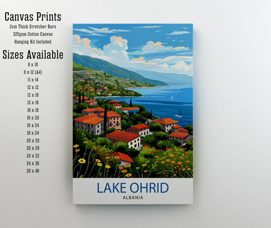 Lake Ohrid North Macedonia Travel Print Wall Decor Wall Art Lake Ohrid Wall Hanging Home Décor Lake Ohrid Gift Art Lovers North Macedonia