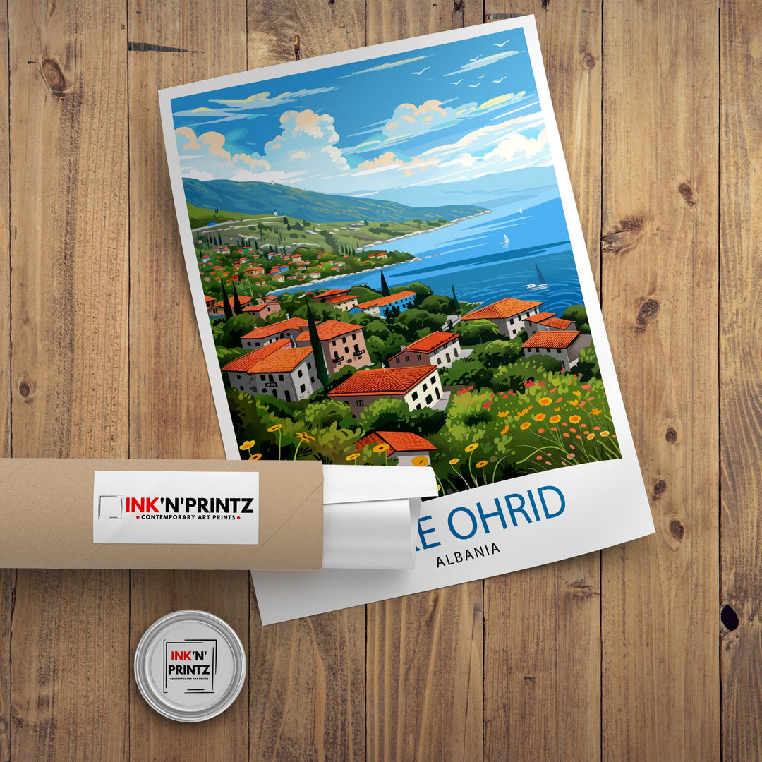 Lake Ohrid North Macedonia Travel Print Wall Decor Wall Art Lake Ohrid Wall Hanging Home Décor Lake Ohrid Gift Art Lovers North Macedonia