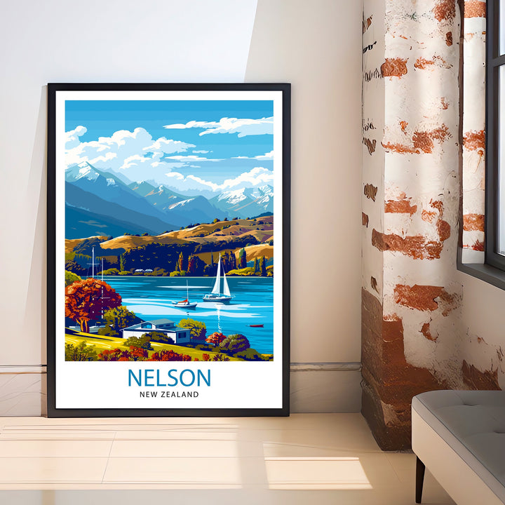 Nelson New Zealand Travel Poster