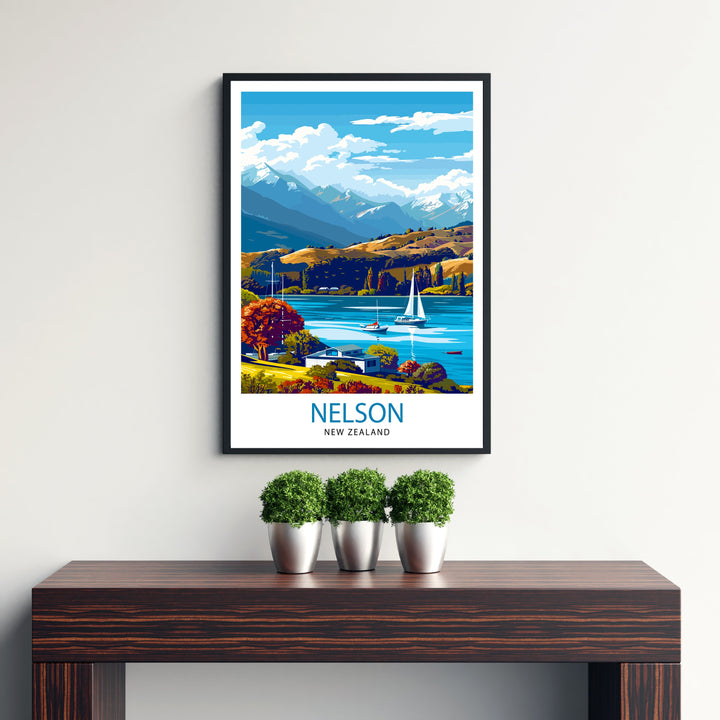 Nelson New Zealand Travel Poster