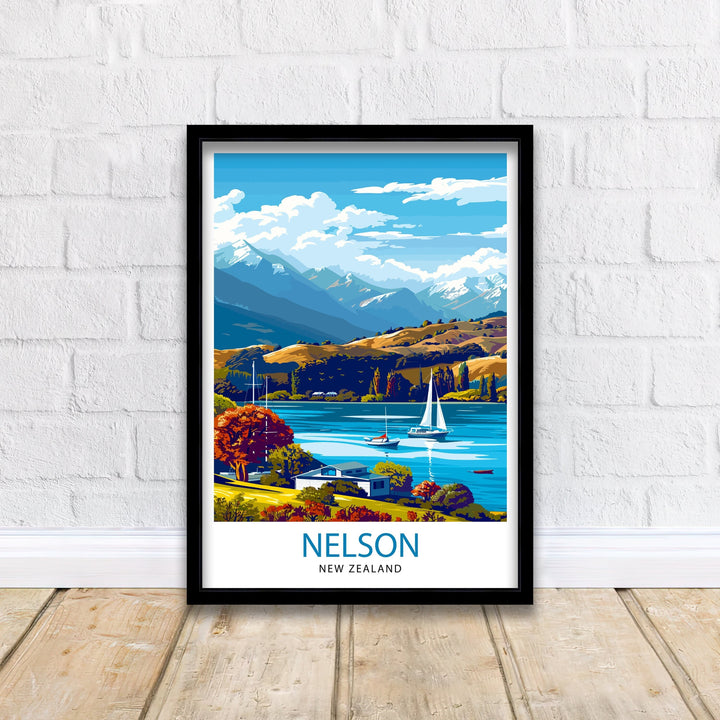 Nelson New Zealand Travel Print Wall Decor Wall Art Nelson Wall Hanging Home Décor Nelson Gift Art Lovers New Zealand Art Lover Gift