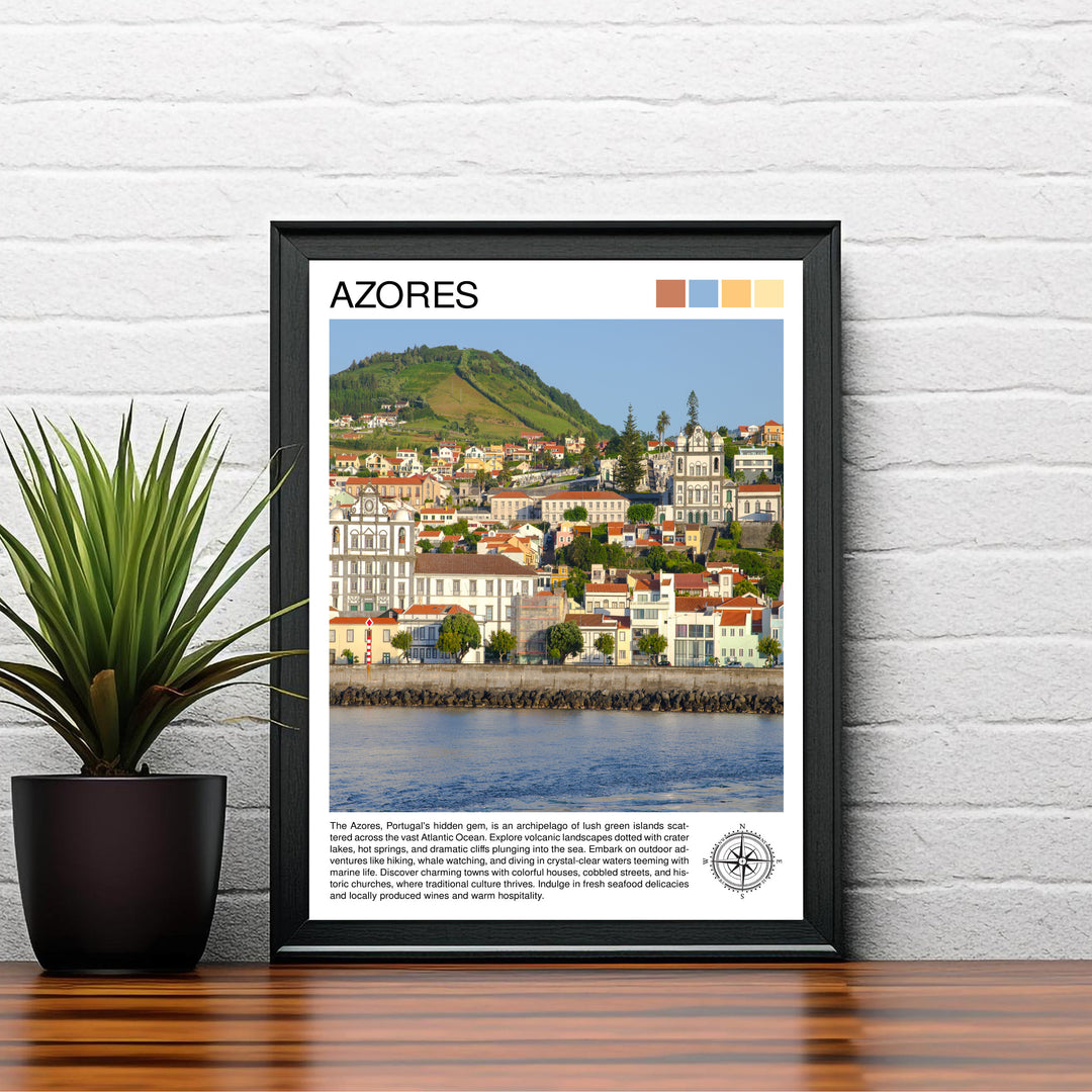 Azores Portugal Travel Print Wall Decor Wall Art Azores Wall Hanging Home Décor Azores Gift Art Lovers Portugal Art Lover Gift Print Art