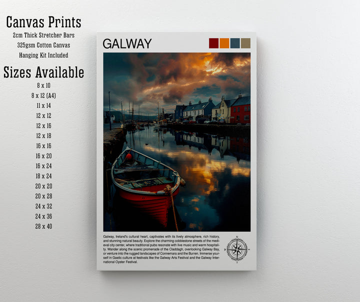 Galway Ireland Travel Print Wall Decor Wall Art Galway Wall Hanging Home Décor Galway Gift Art Lovers Ireland Art Lover Gift