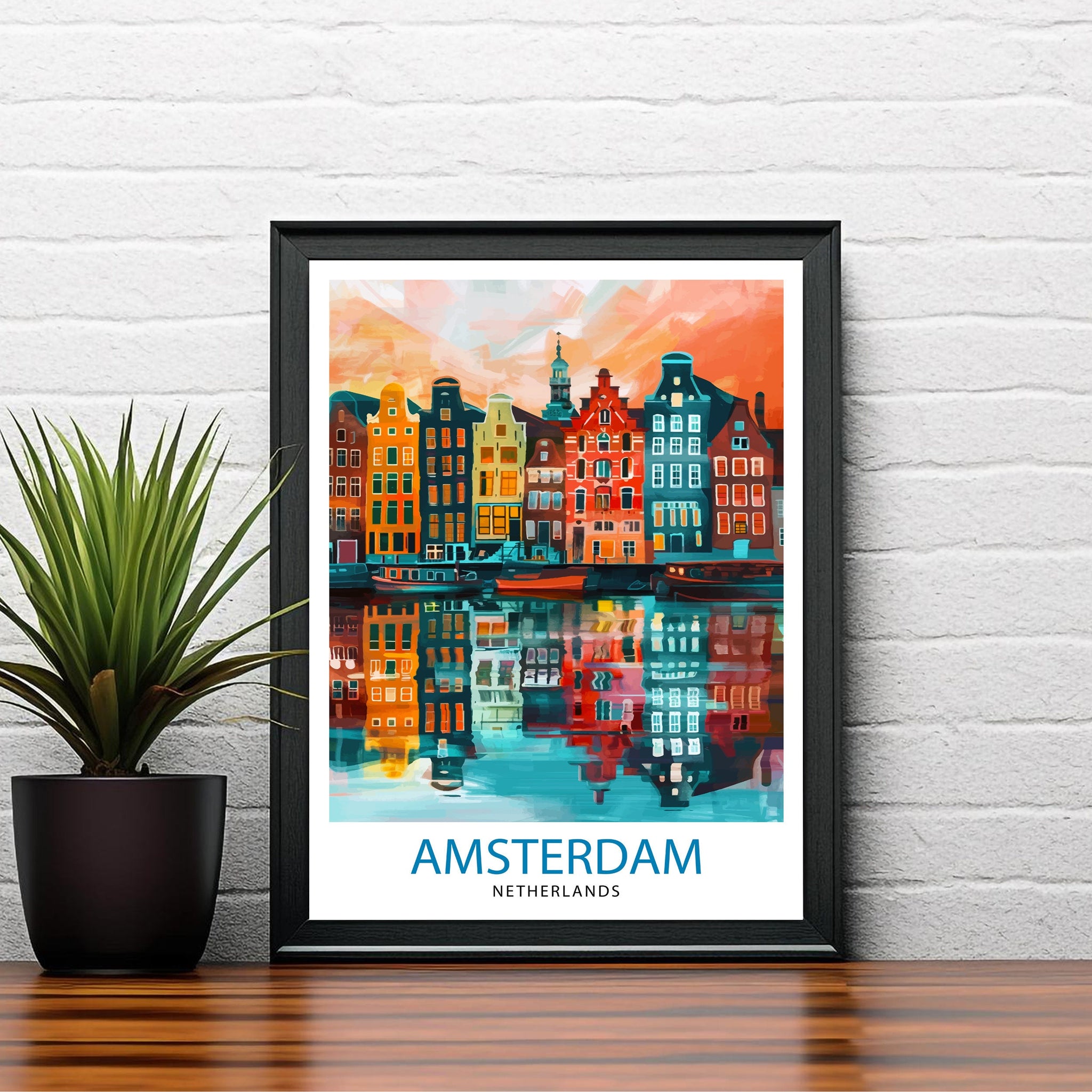 Amsterdam Netherlands Travel Print Wall Decor Wall Art Amsterdam Wall Hanging Home Décor Amsterdam Gift Art Lovers Netherlands Art