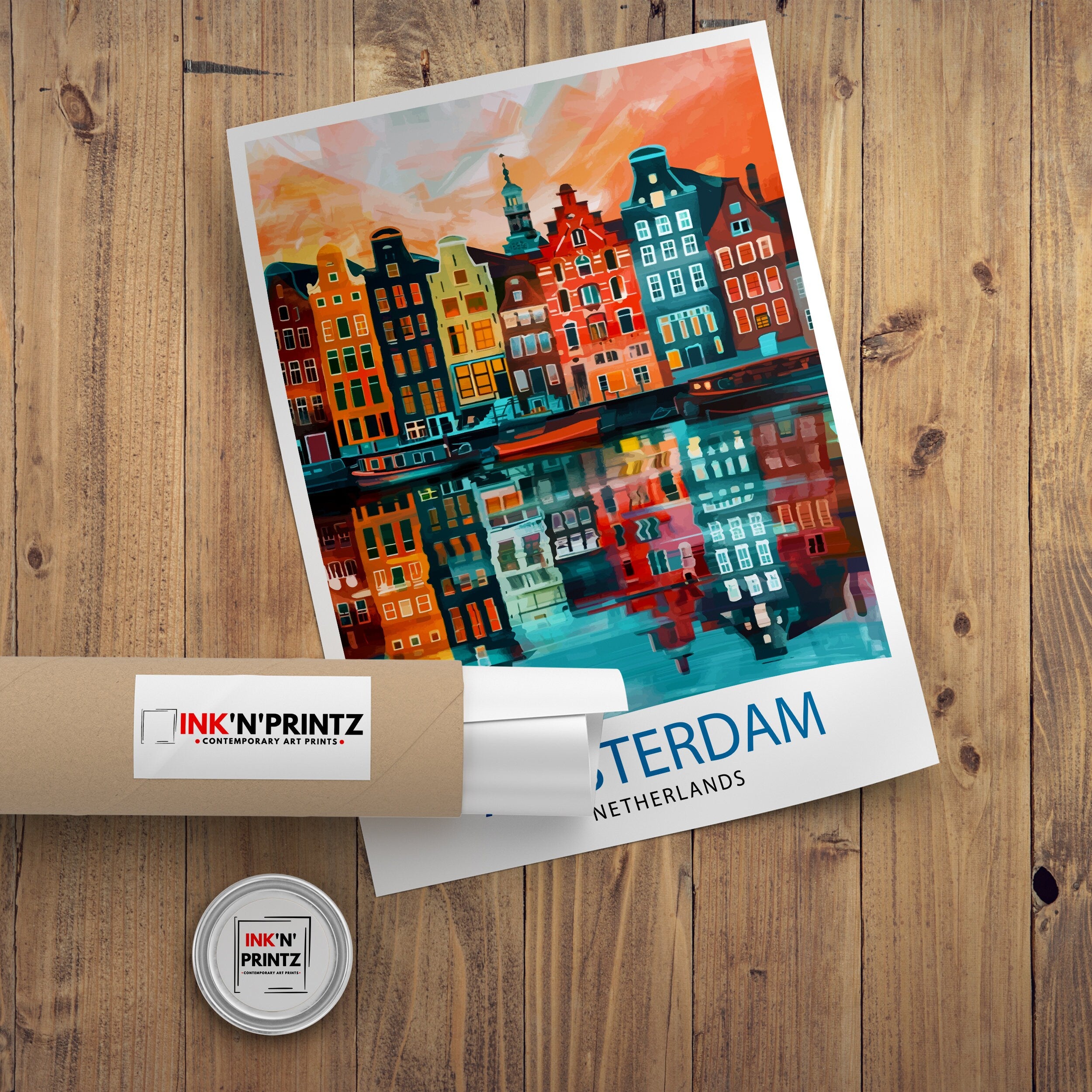 Amsterdam Netherlands Travel Print Wall Decor Wall Art Amsterdam Wall Hanging Home Décor Amsterdam Gift Art Lovers Netherlands Art