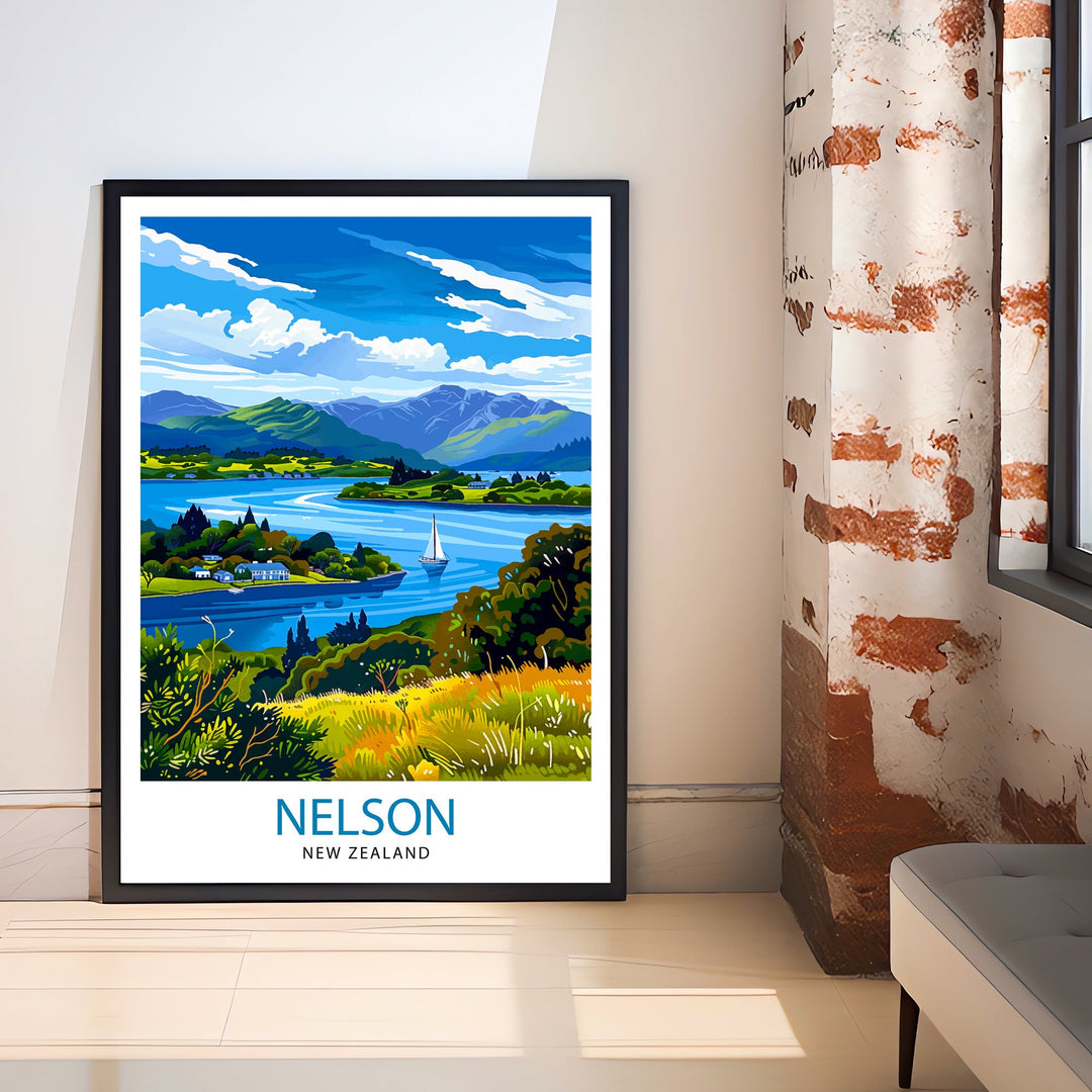 Nelson New Zealand Travel Poster