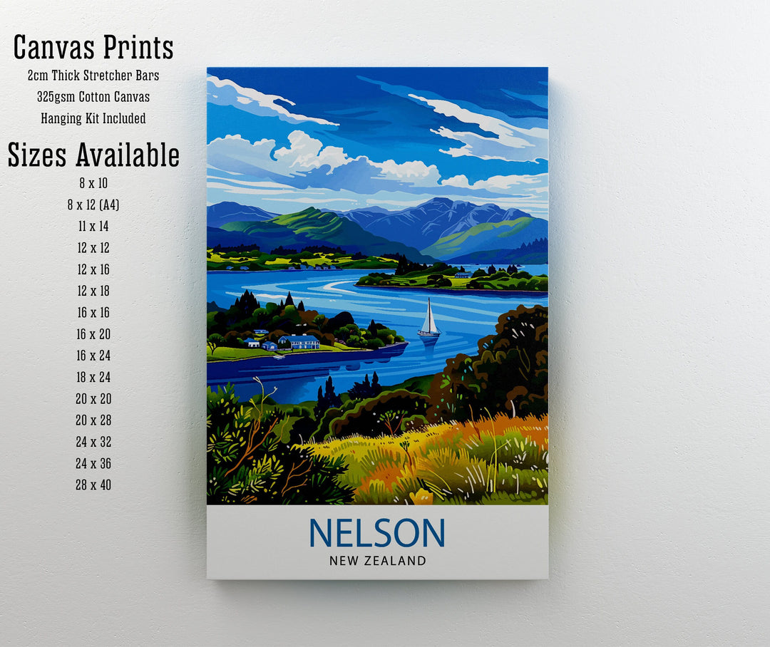 Nelson New Zealand Travel Print Wall Decor Wall Art Nelson Wall Hanging Home Décor Nelson Gift Art Lovers New Zealand Art Lover Gift