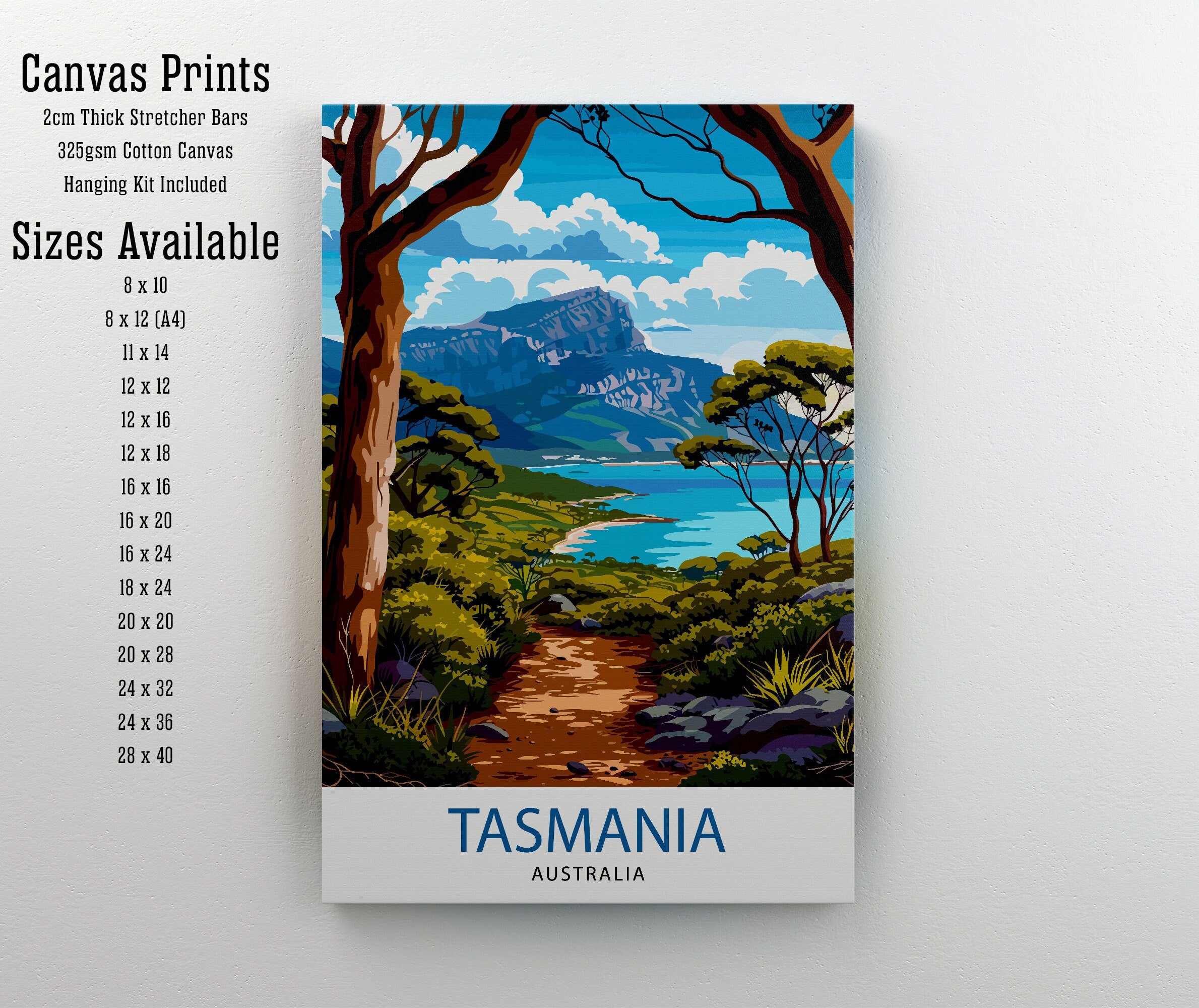 Tasmania Travel Print Tasmania Wall Art Tasmania Home Decor Tasmania Illustration Tasmania Travel Poster Gift for Tasmania Lovers