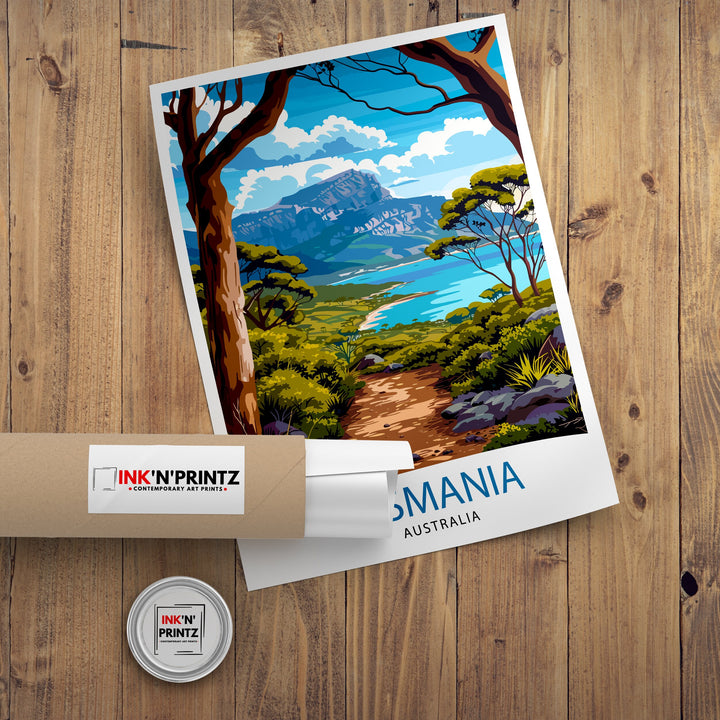 Tasmania Travel Print Tasmania Wall Art Tasmania Home Decor Tasmania Illustration Tasmania Travel Poster Gift for Tasmania Lovers