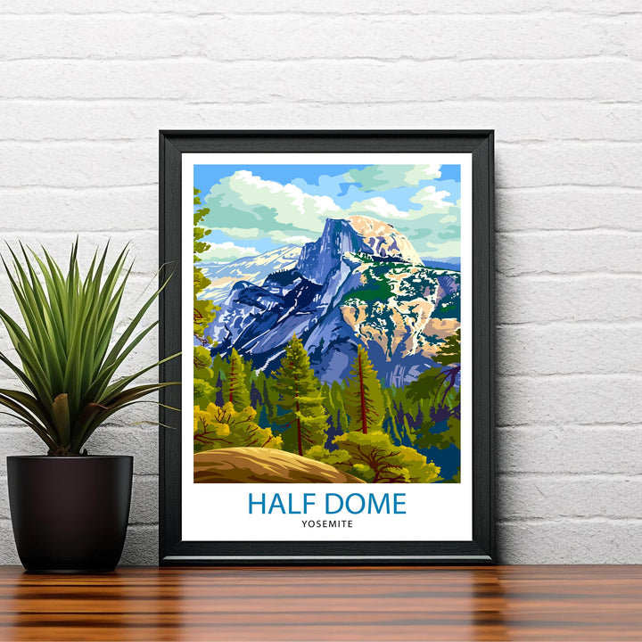 Half Dome Yosemite Travel Print Wall Decor Wall Art Half Dome Wall Hanging Home Décor Half Dome Gift Art Lovers USA Art Lover Gift Print Art