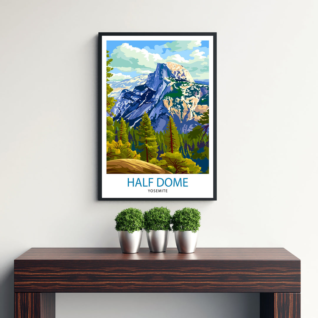 Half Dome Yosemite Travel Print Wall Decor Wall Art Half Dome Wall Hanging Home Décor Half Dome Gift Art Lovers USA Art Lover Gift Print Art