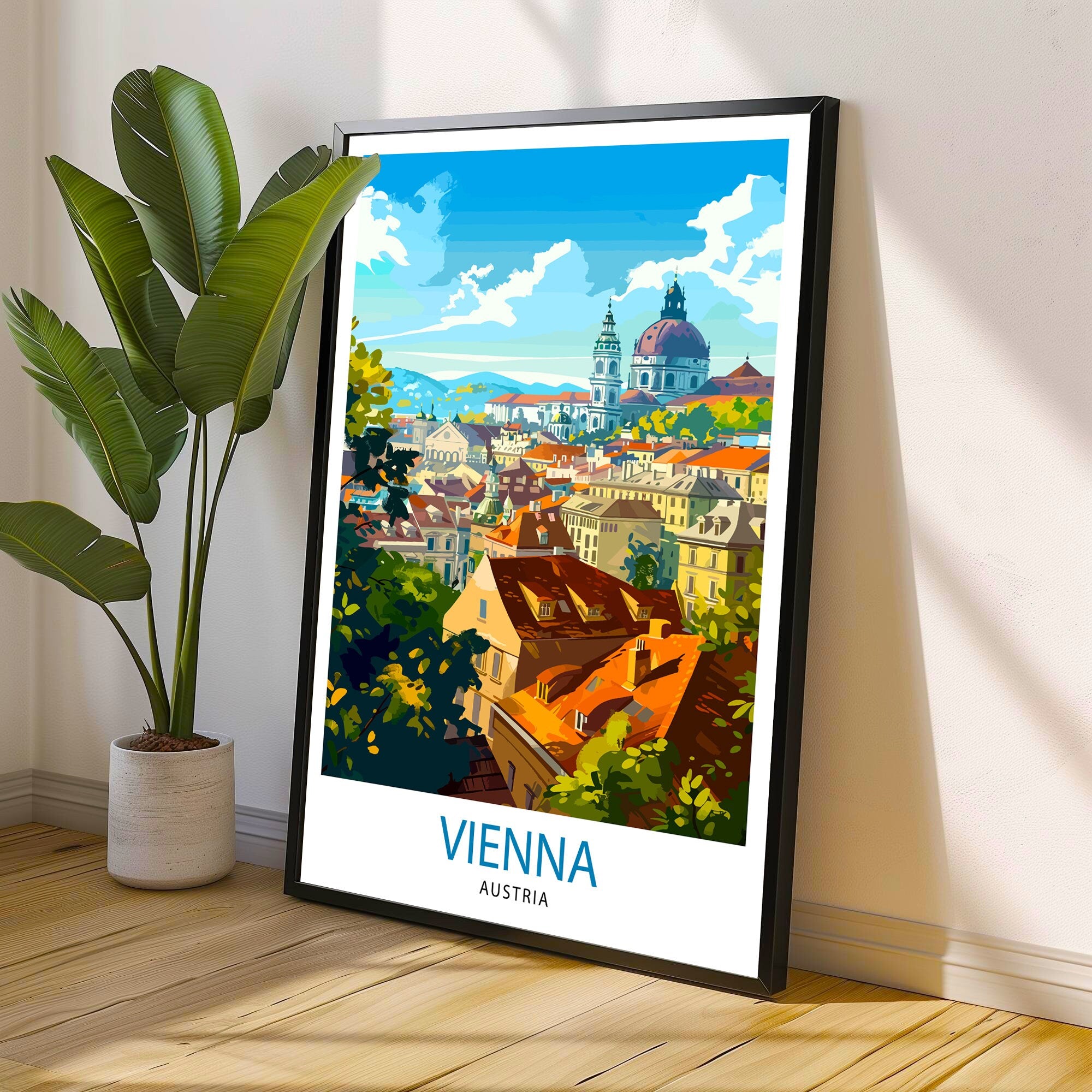 Vienna Austria Travel Print Vienna Wall Decor Vienna Home Living Decor Vienna Illustration Travel Poster Gift For Vienna Austria Home Decor