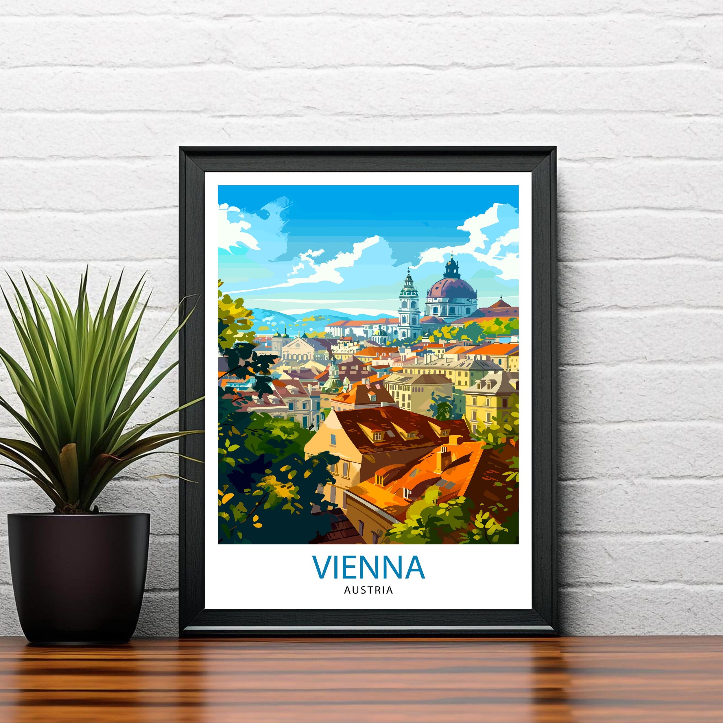Vienna Austria Travel Print Vienna Wall Decor Vienna Home Living Decor Vienna Illustration Travel Poster Gift For Vienna Austria Home Decor