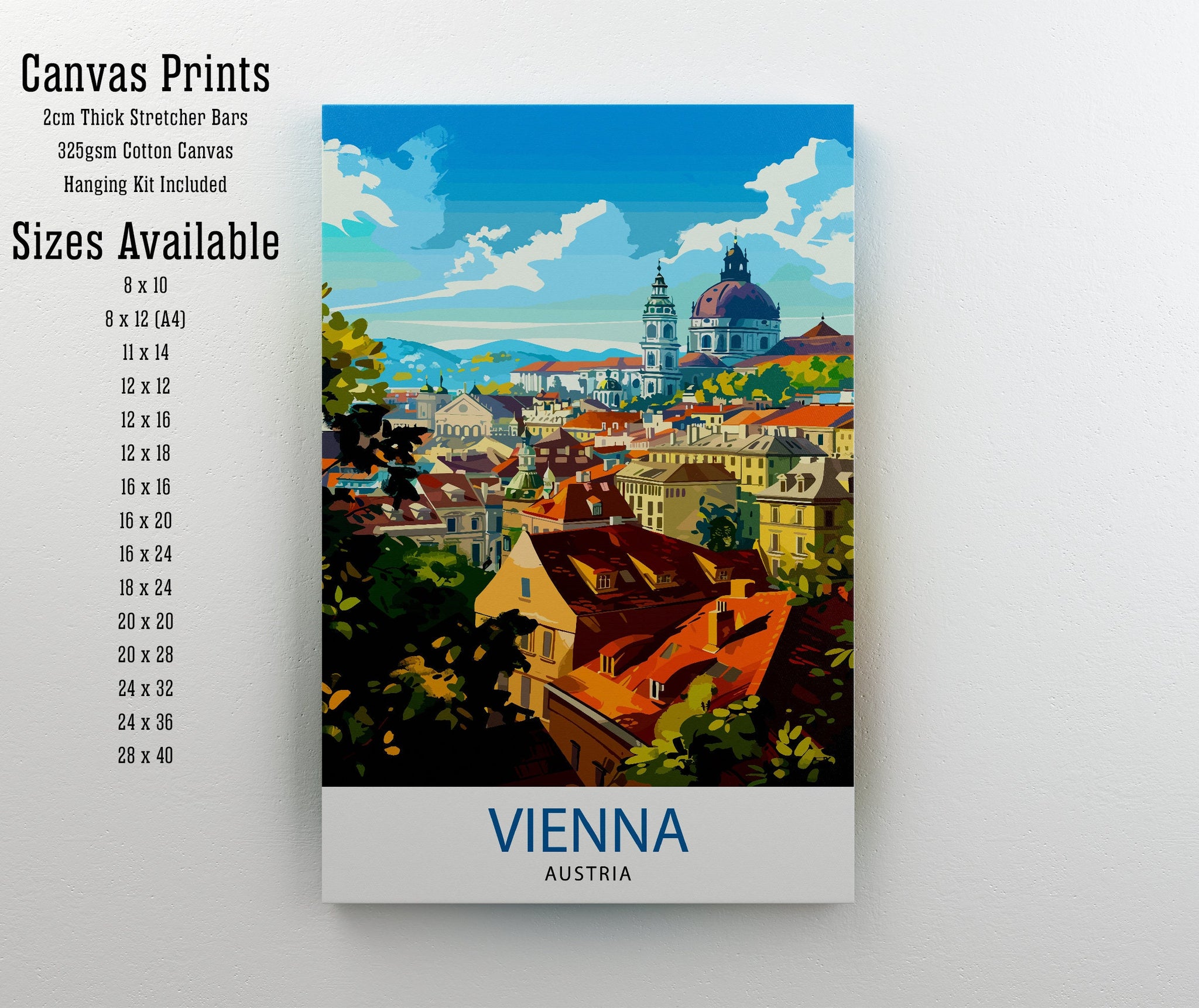 Vienna Austria Travel Print Vienna Wall Decor Vienna Home Living Decor Vienna Illustration Travel Poster Gift For Vienna Austria Home Decor